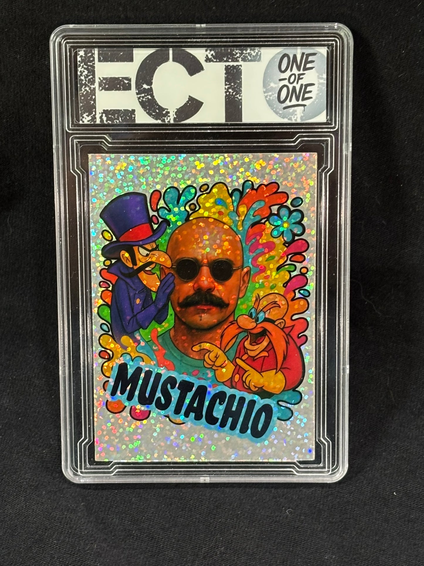 Mustachio – Charles Bronson x Dick Dastardly x Dr. Robotnik – (Ecto 1/1 Slabbed Art Card)