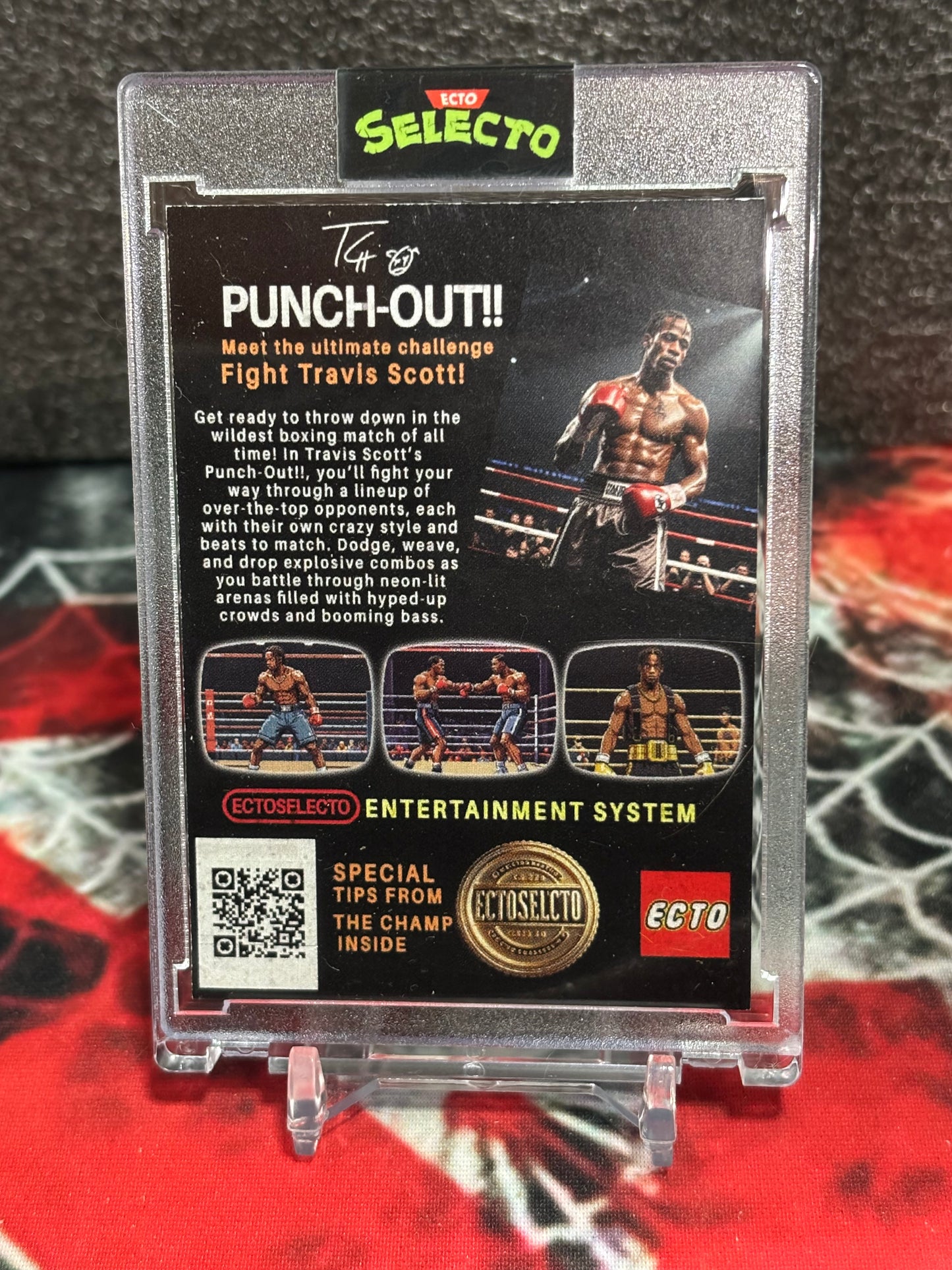 Ecto Selecto: Travis Scott’s Punch-Out!! Custom Trading Card – Satirical Edition