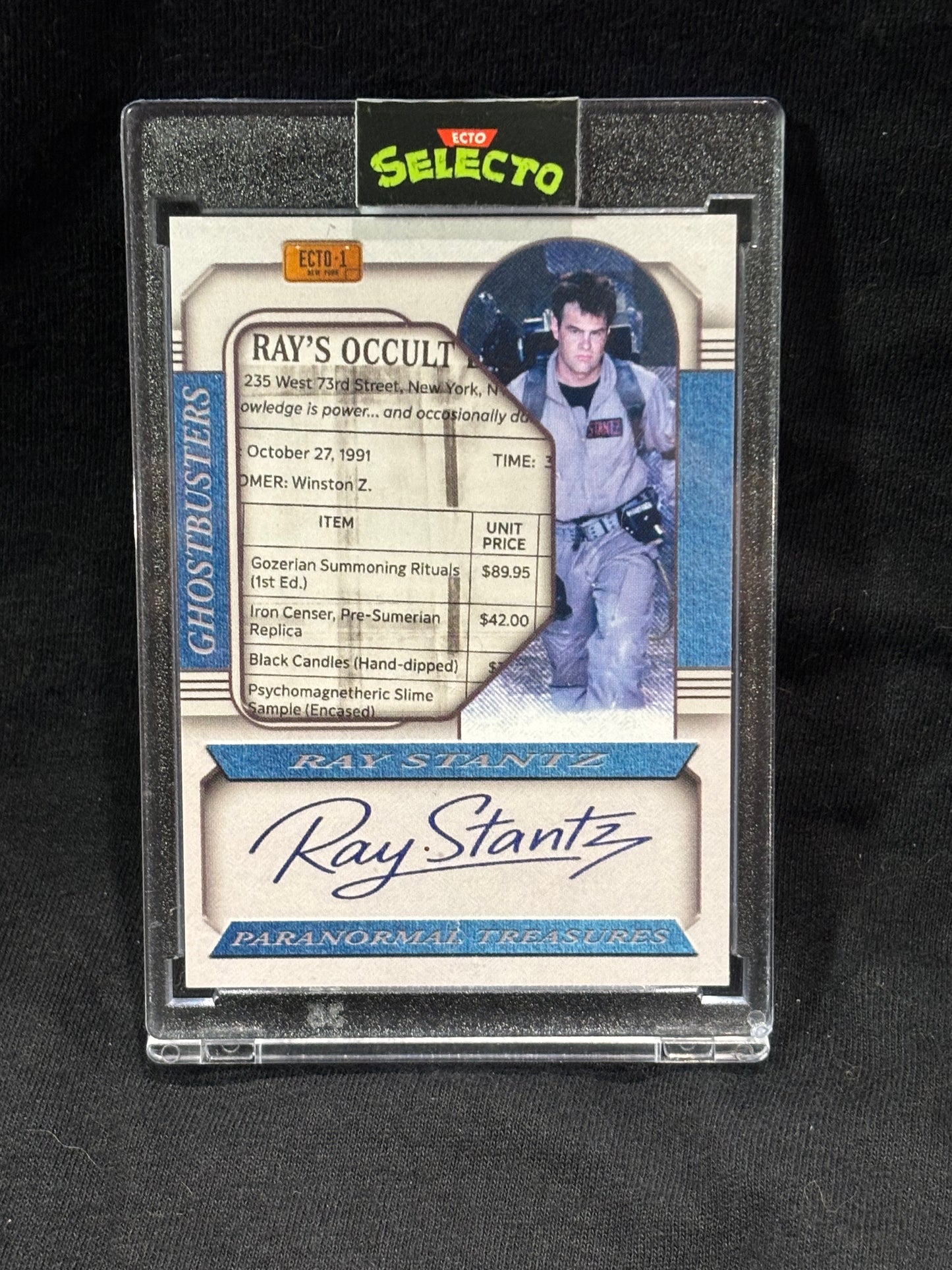 Ray Stantz – "Ray’s Occult Relic" – (Ecto Selecto National Treasures Parody Card)