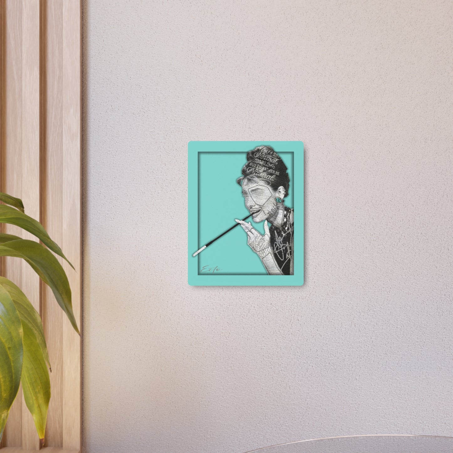 Audrey Hepburn – "I'd Rather Be Natural" – (Stonecut Icon) (Metal Sign)