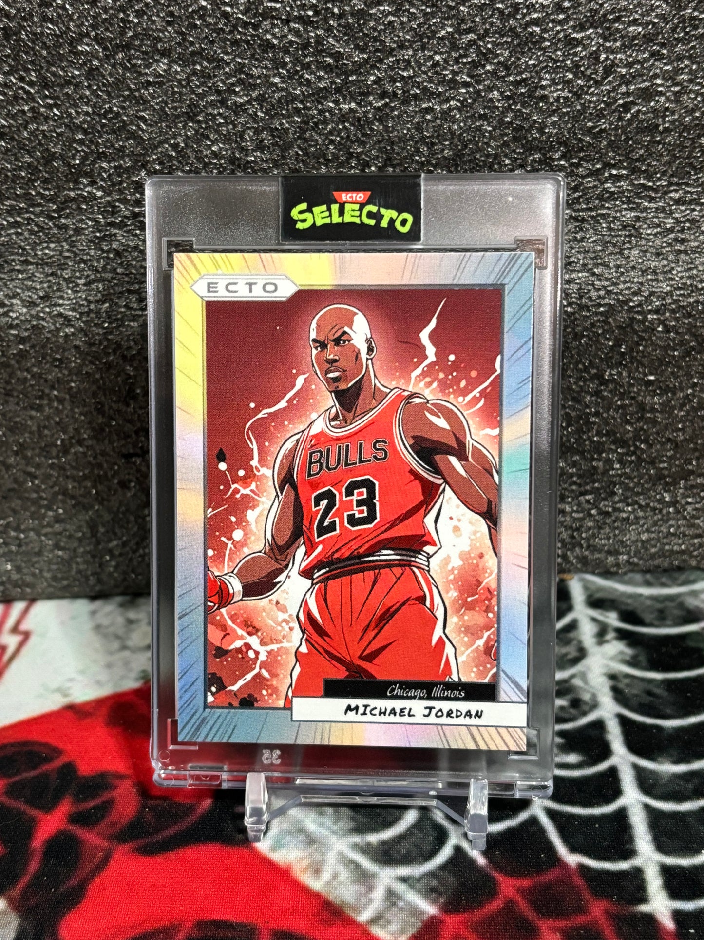Michael Jordan Custom Art Card – Ecto Selecto Limited Edition | Panini Manga Style Tribute | Encased