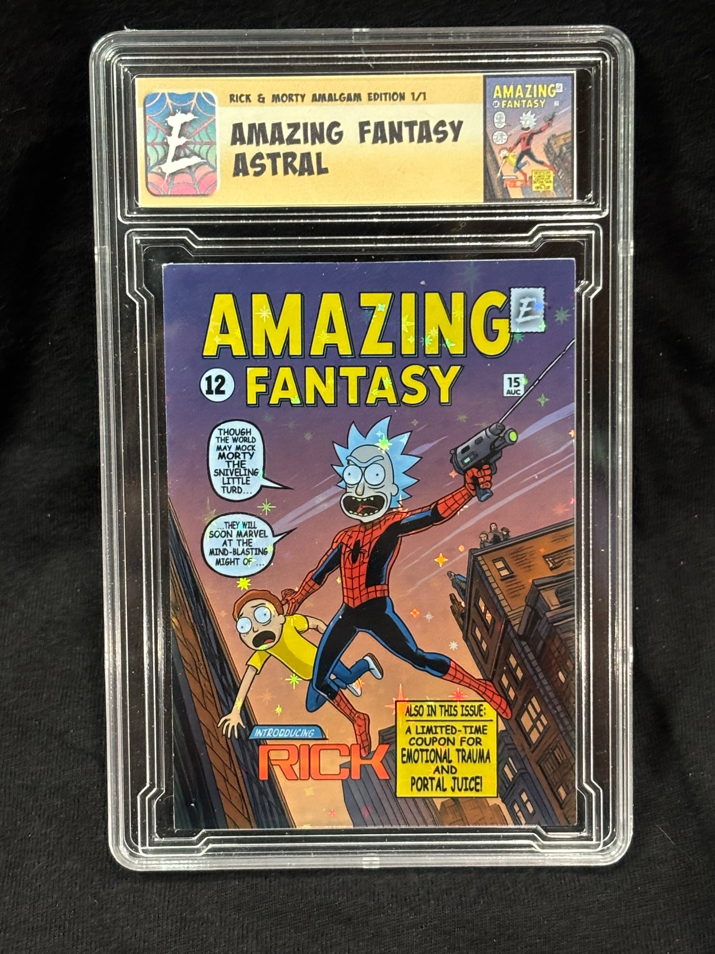 Rick & Morty – “Amazing Fantasy 15 Parody” – (1/1 Slabbed Art Card)