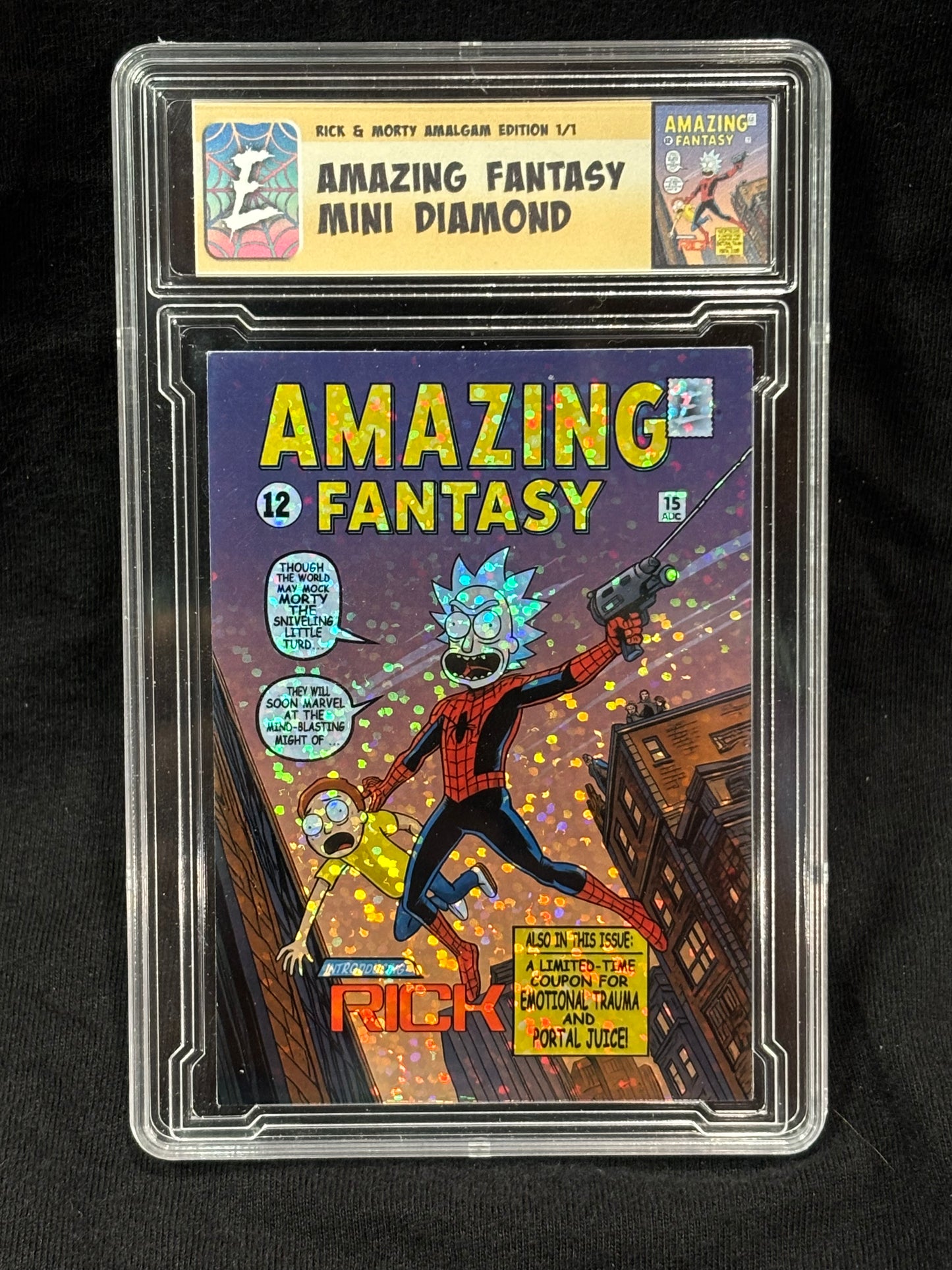Rick & Morty – “Amazing Fantasy 15 Parody” – (1/1 Slabbed Art Card)
