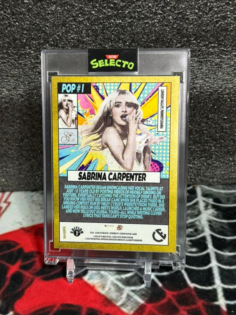 Sabrina Carpenter Custom Art Card – POP MARVELS #1 | Ecto Selecto First Edition |