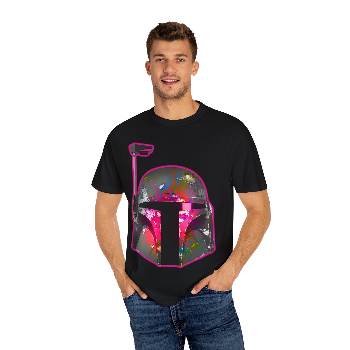 Mandalorian Splatter Art T-Shirt – Custom Design