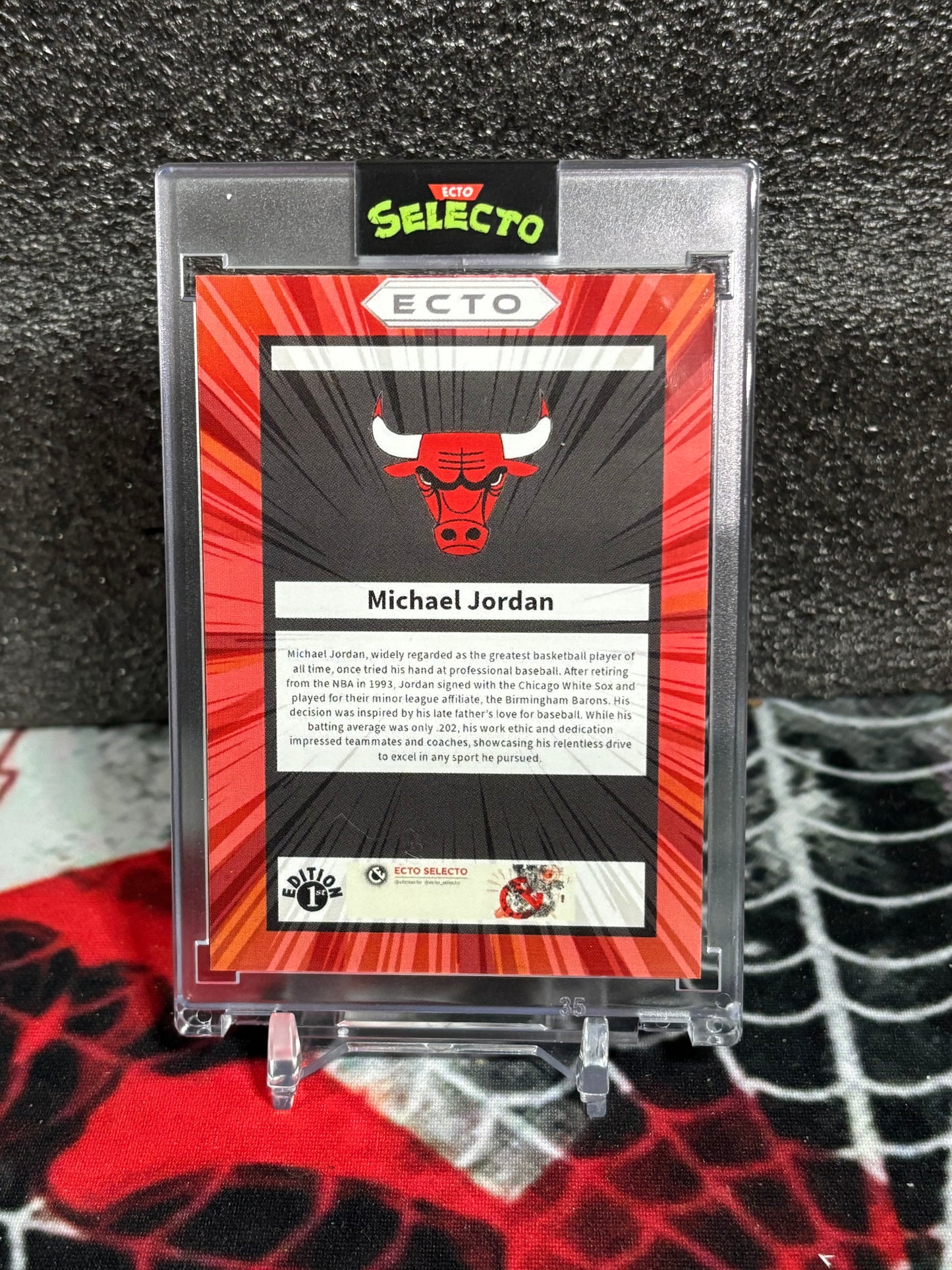 Michael Jordan Custom Art Card – Ecto Selecto Limited Edition | Panini Manga Style Tribute | Encased