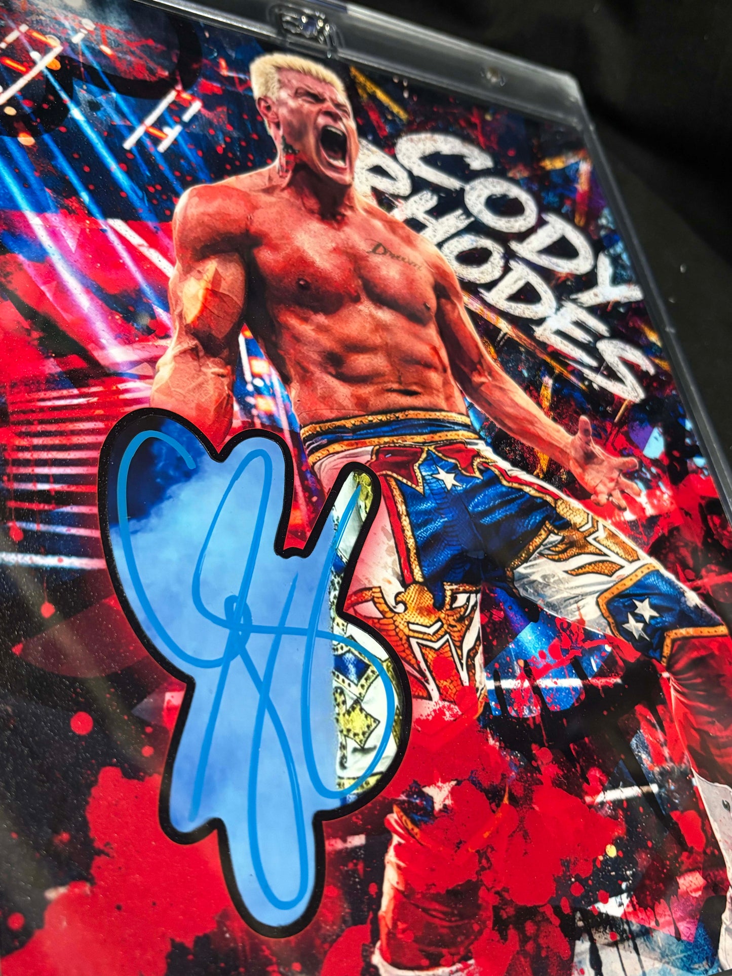 Cody Rhodes — One-of-One Cut Signature Art Display (8×10 Custom Build)