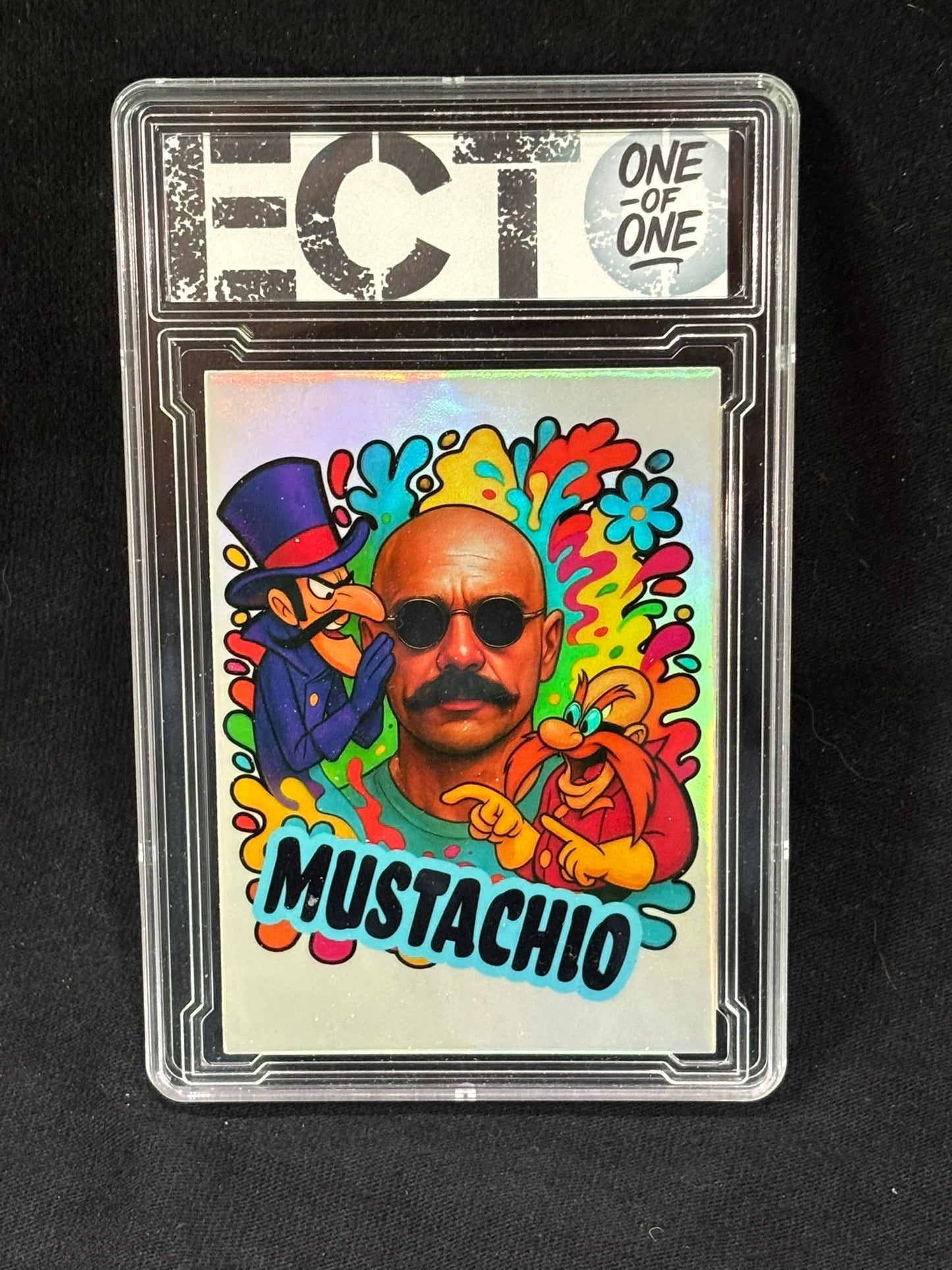 Mustachio – Charles Bronson x Dick Dastardly x Dr. Robotnik – (Ecto 1/1 Slabbed Art Card)