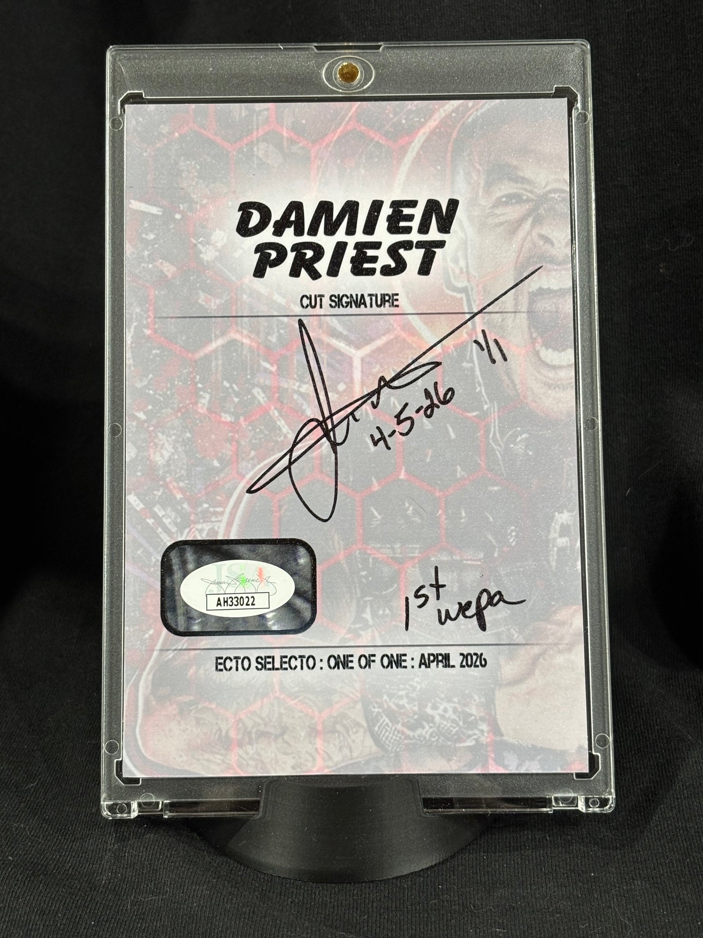 Damien Priest – “Live Forever” – (4x6 Cut Signature 1/1 – Ecto Selecto)