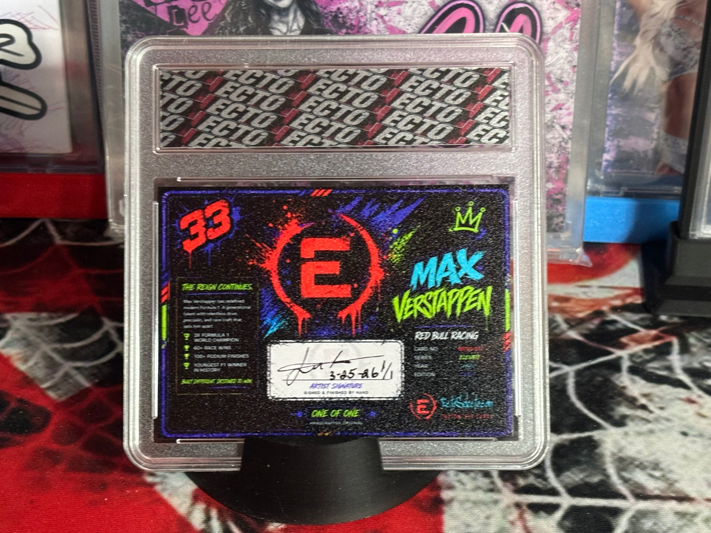 Max Verstappen – “Elevate” – (Ecto Selecto 1/1 Custom Slabbed Card – Horizontal 2.5x3.5)