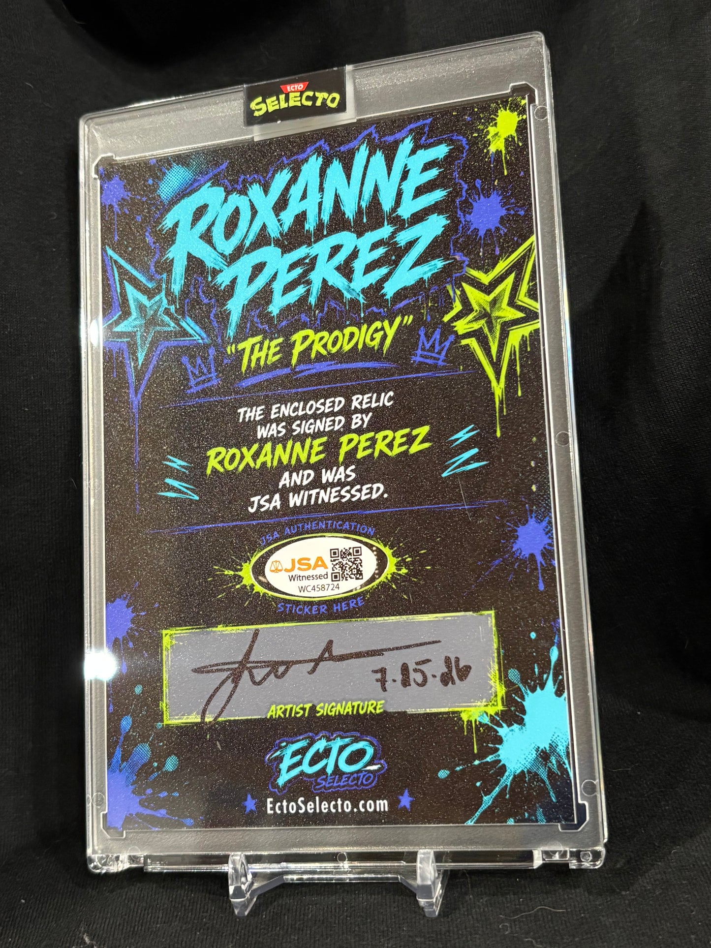 Roxanne Perez 4x6 Cut Signature Card – 1/1 Custom Artwork | JSA Witnessed Autograph | Ecto Selecto