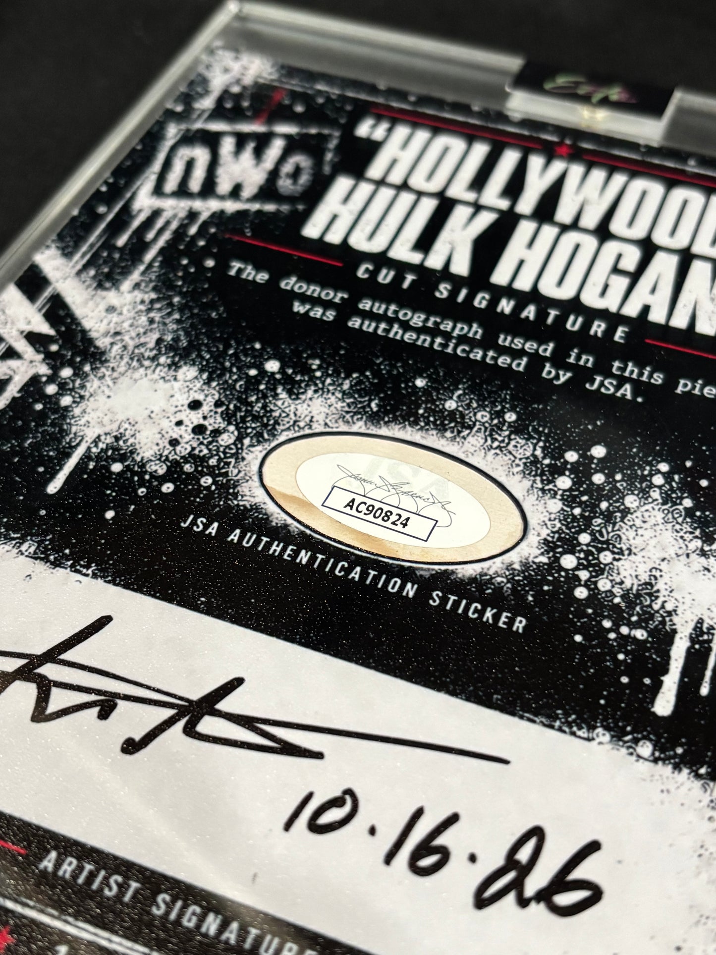 “Hollywood” Hulk Hogan – nWo 5×7 Cut Signature Art | JSA Donor | 1st Edition