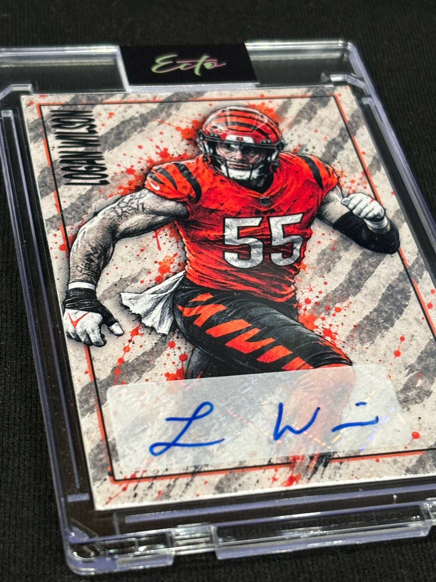 Logan Wilson — 1/1 Harvested Autograph Custom Art Card | Cincinnati Bengals