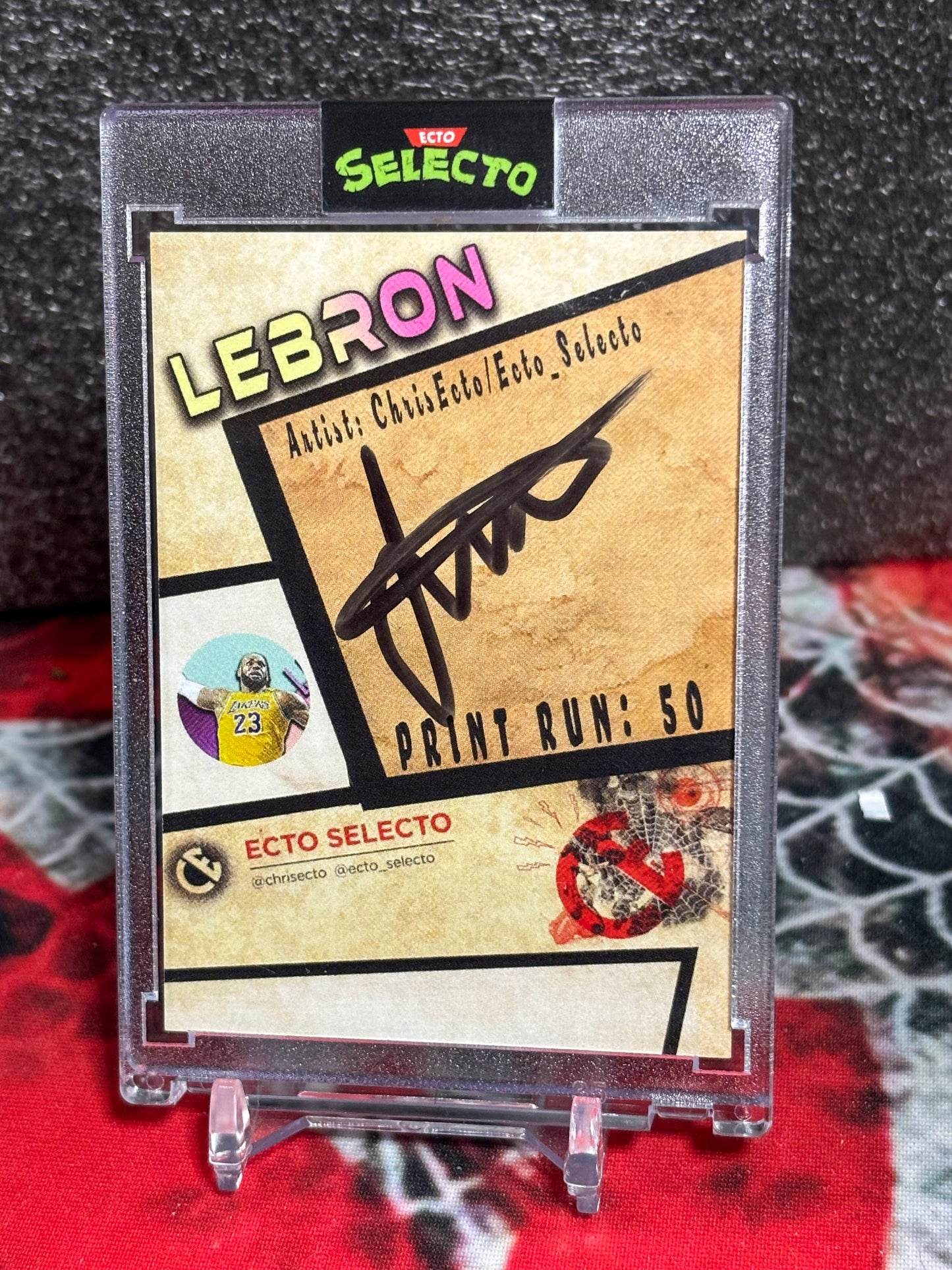LeBron James Custom Art Card - Lakers - Ecto Selecto Limited Edition /50 - One Touch Case