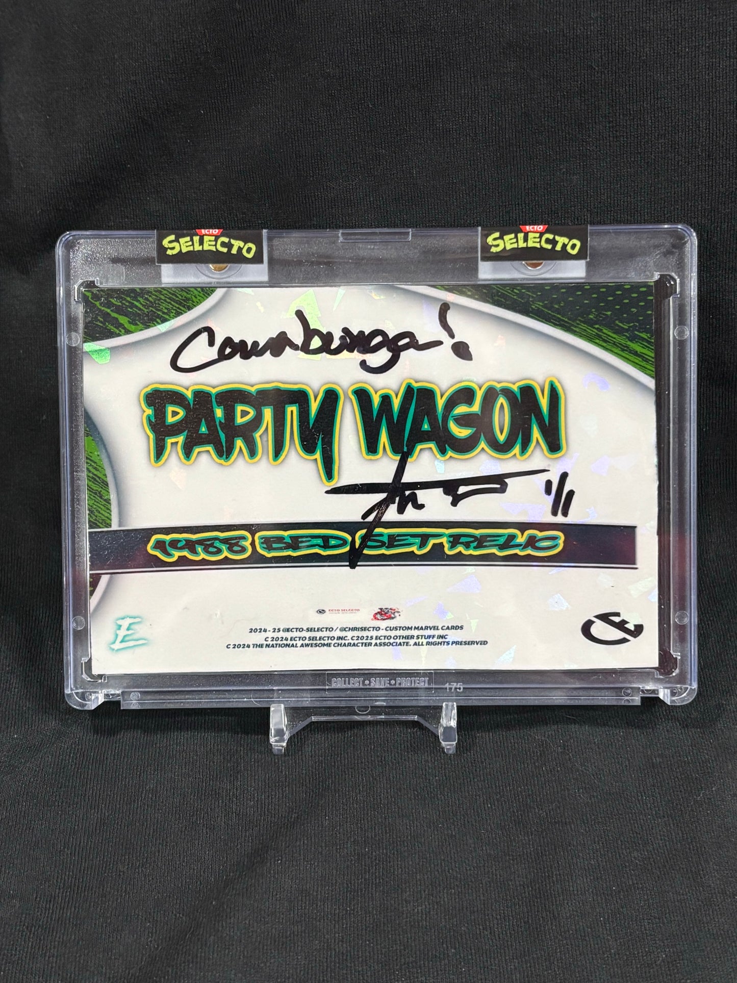TMNT Party Wagon – 1988 Bed Sheet Relic – (Ecto Selecto 1/1 Oversized Card)