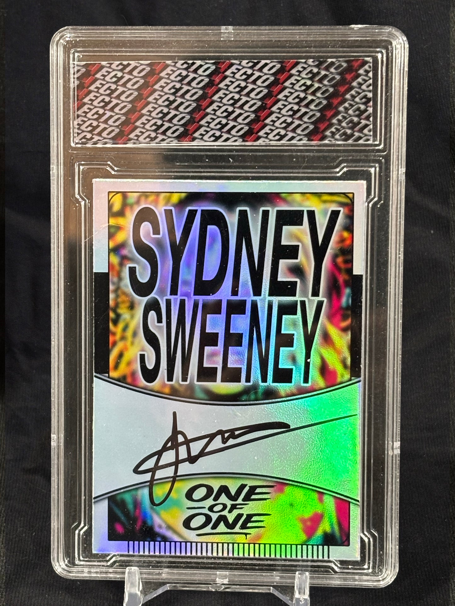 Sydney Sweeney “Zombie Neon” One-of-One Art Trading Card – Holographic Display, Encapsulated (Single Card)