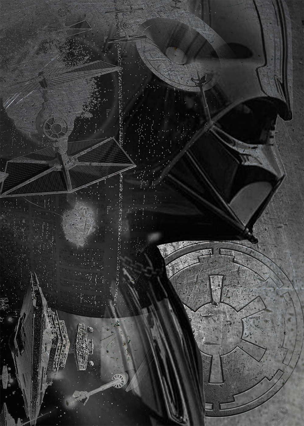 Darth Vader & Death Star Scene - Digital Artwork Download | Star Wars Fan Art
