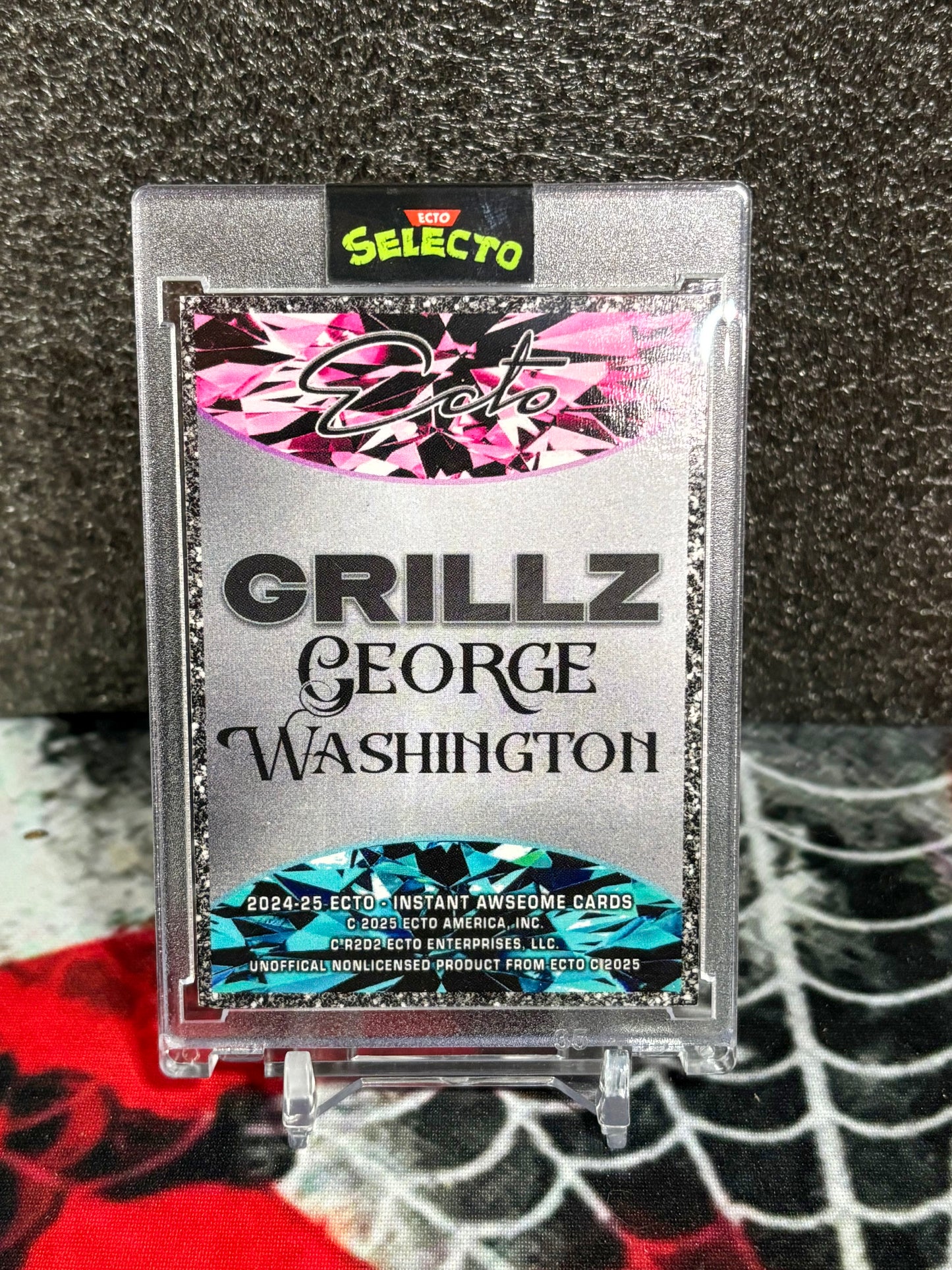 🪵 GRILLZ – George Washington “Wooden Grill” Custom Art Card
