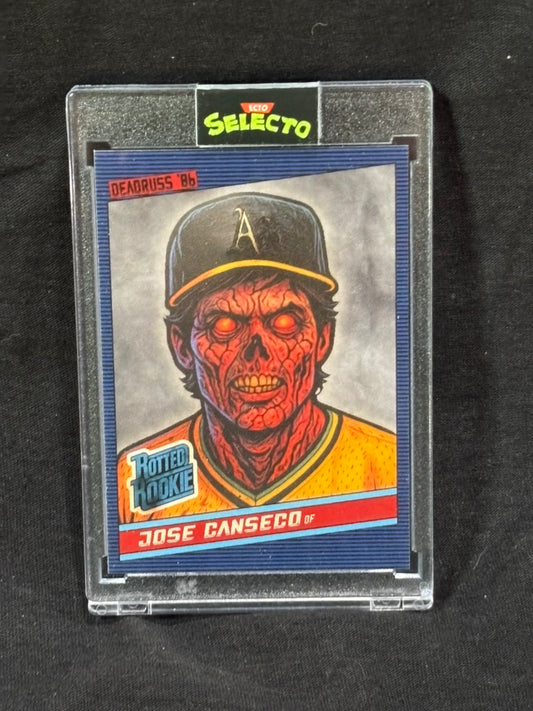 Rotted Rookie: Jose Canseco – DeadRuss '86 ECTO Selecto Parody Card