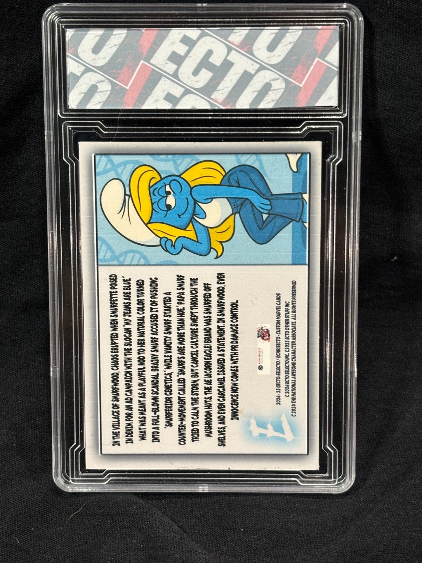 Smurfette – “My Jeans Are Blue” (Model Pose) – (Ecto 1/1 Holo Art Card)