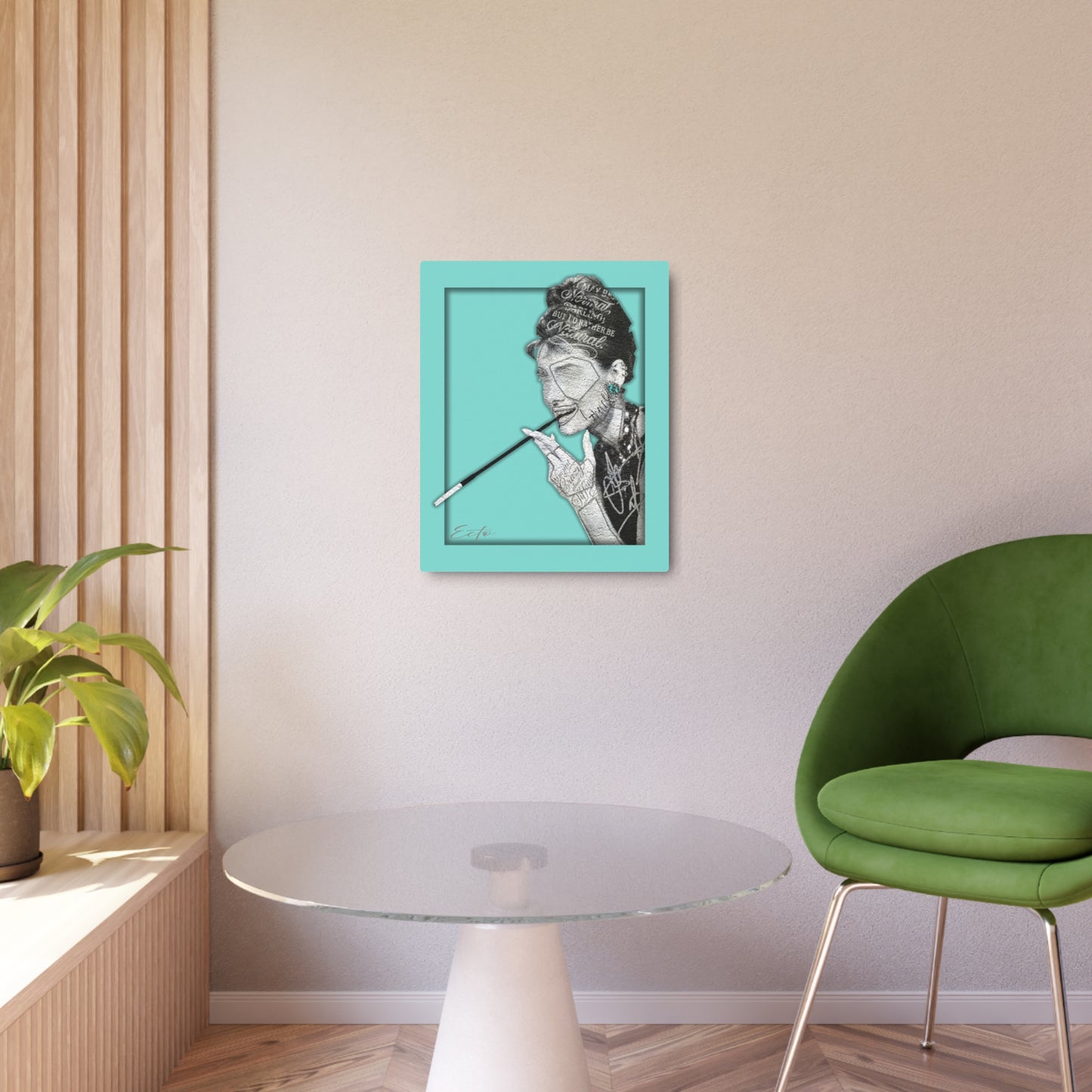 Audrey Hepburn – "I'd Rather Be Natural" – (Stonecut Icon) (Metal Sign)