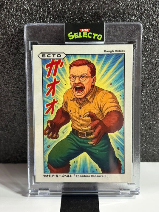 Custom Art Card - Theodore Roosevelt “Manga Bear” Mashup by Ecto Selecto - Base & Holo Limited /5