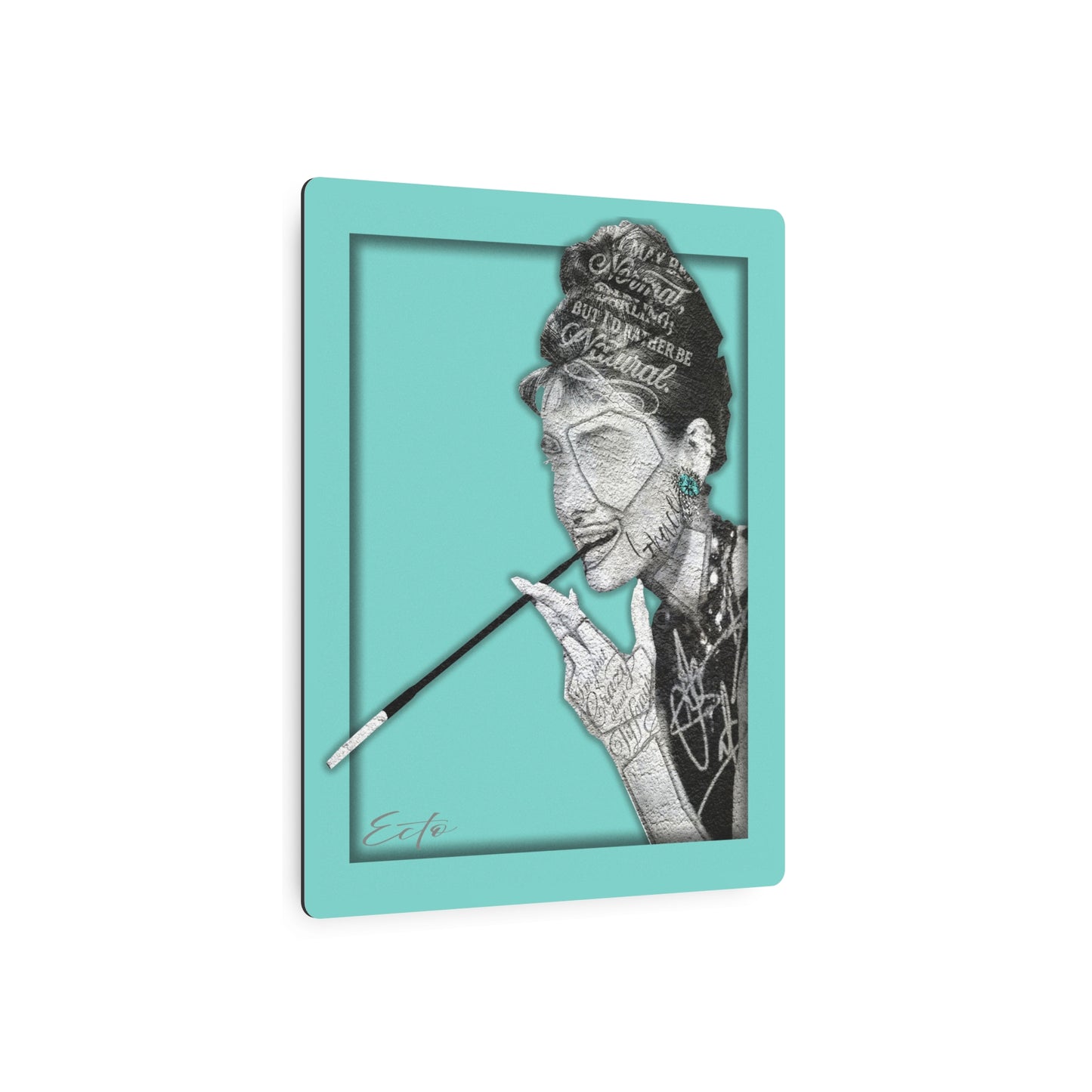 Audrey Hepburn – "I'd Rather Be Natural" – (Stonecut Icon) (Metal Sign)