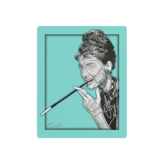 Audrey Hepburn – "I'd Rather Be Natural" – (Stonecut Icon) (Metal Sign)