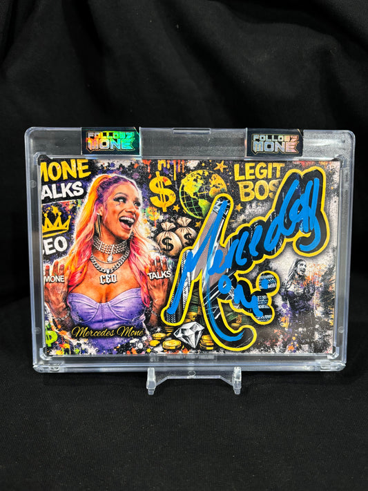 Mercedes Moné – “Money Talks” – Authentic JSA Cut Signature – True 1/1 Custom Art Card (Ecto Selecto)