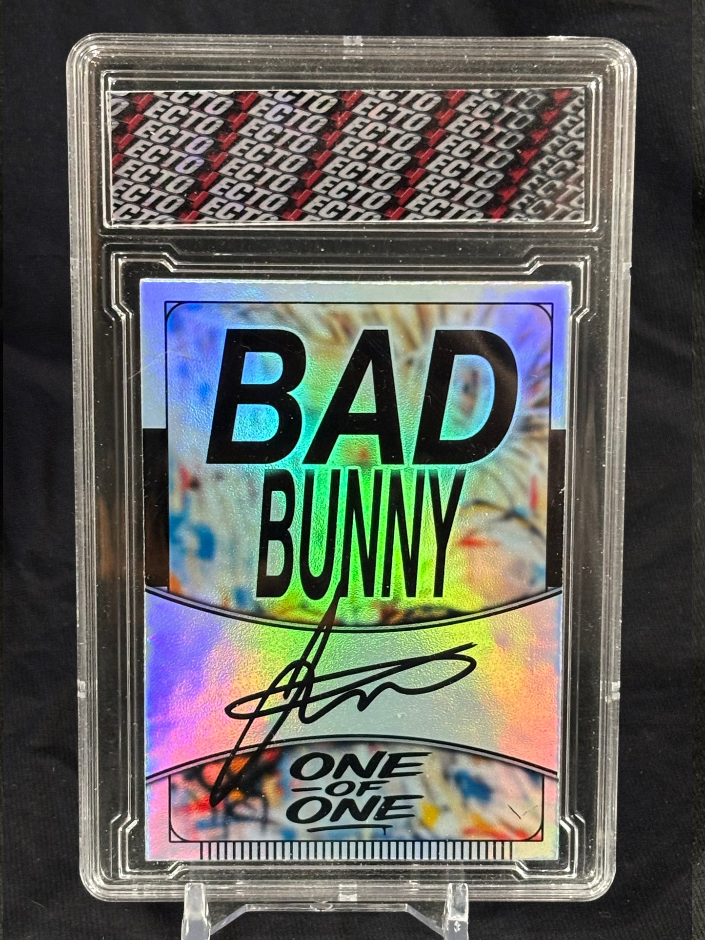 Bad Bunny — “Neon Chaos Portrait” — (Ecto Selecto 1/1 Holographic Art Card)