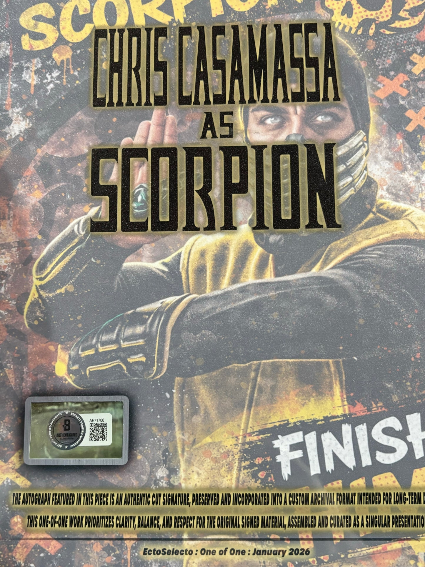 Chris Casamassa as Scorpion – Mortal Kombat – 8×10 Cut Signature – One of One Custom Display