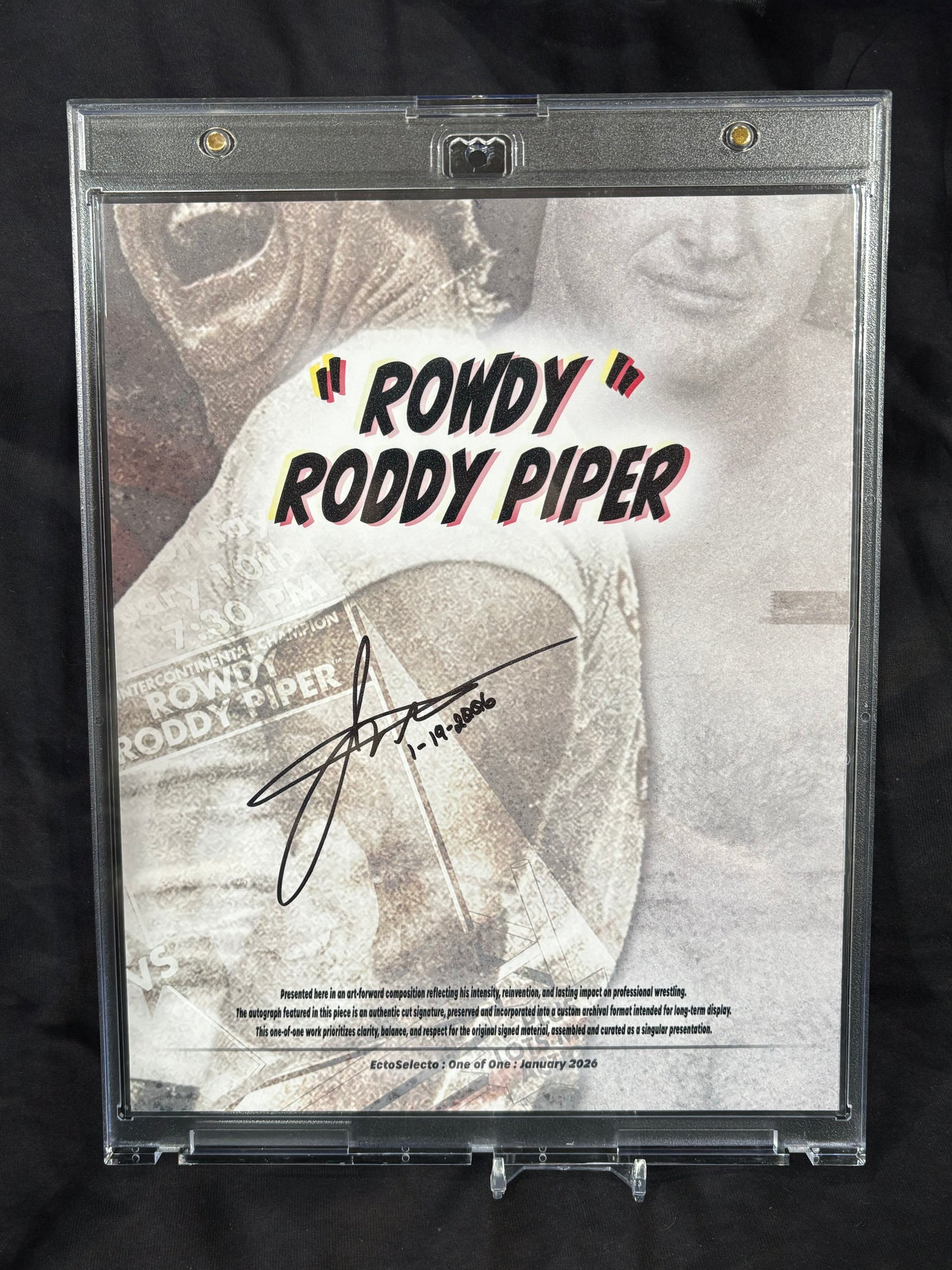Rowdy Roddy Piper – 8×10 Cut Signature Art Piece – Ecto Selecto One of One