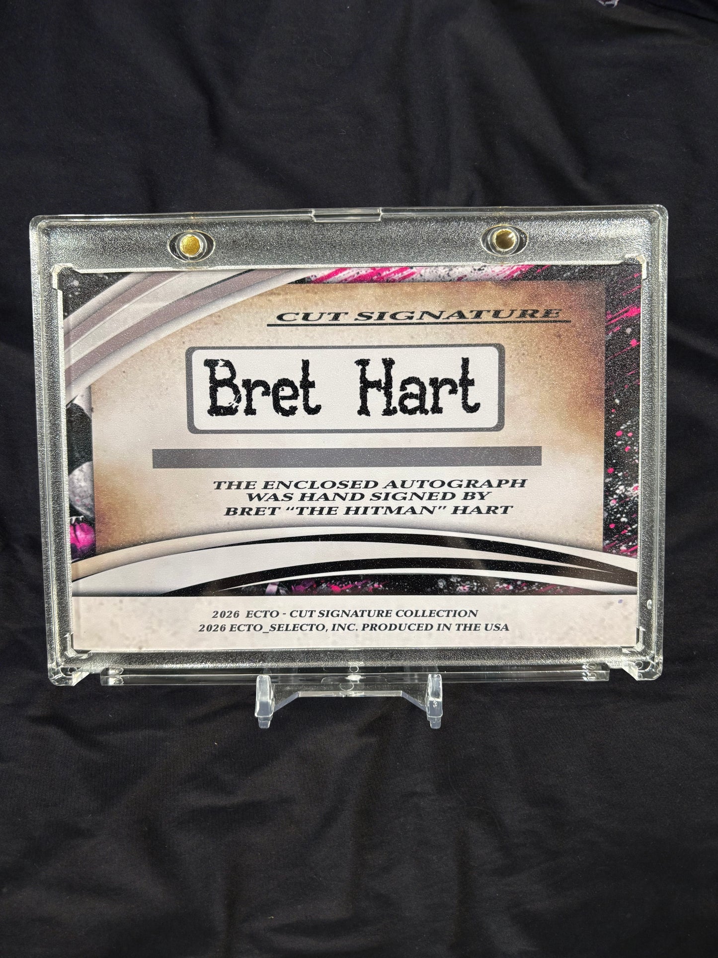 Bret Hart – “Sharpshooter” – 1/1 Cut Signature Booklet (Ecto Selecto)
