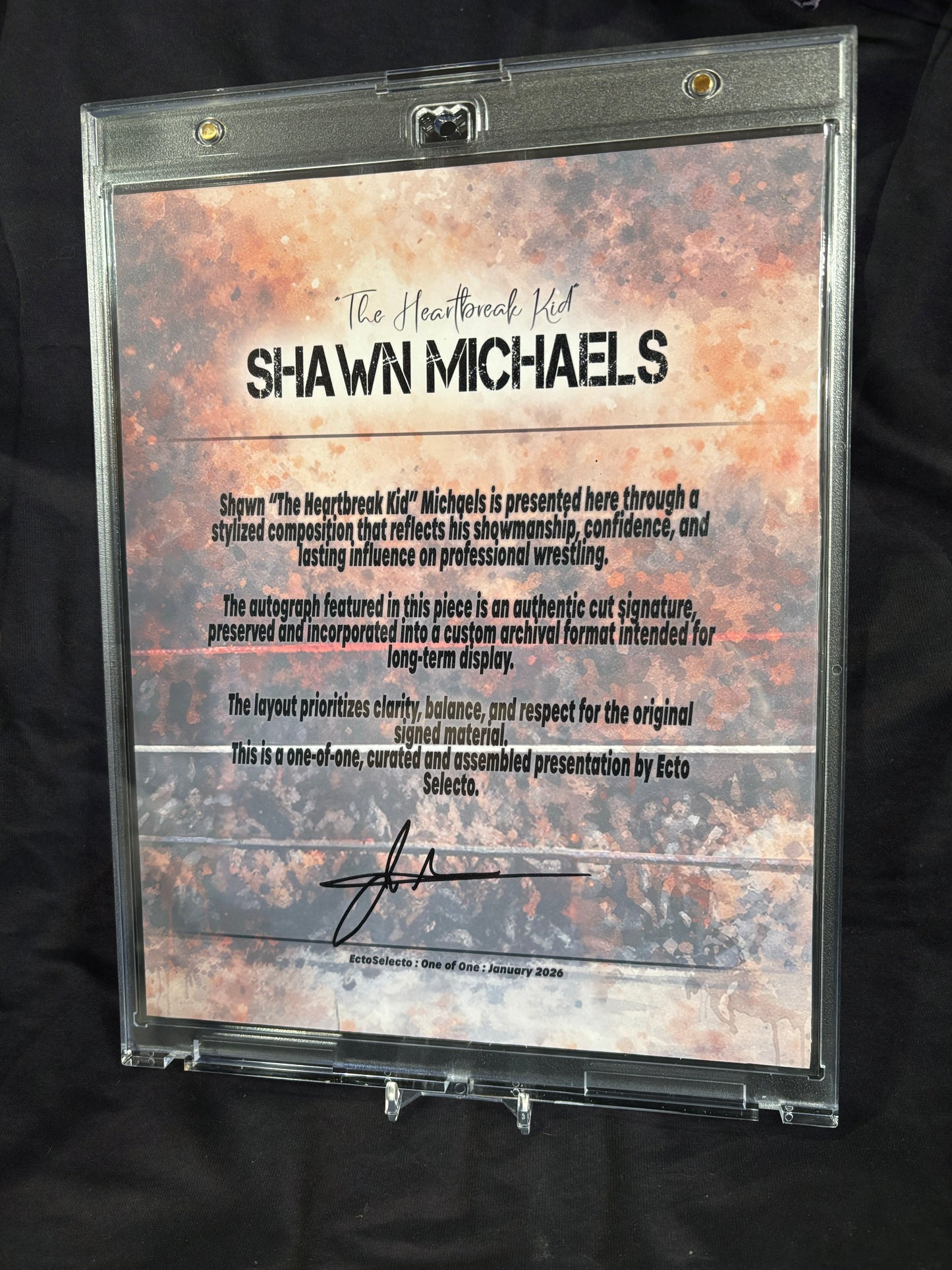 Shawn Michaels – “The Heartbreak Kid” – Ecto Selecto Cut Signature (1/1 Archival 8×10)
