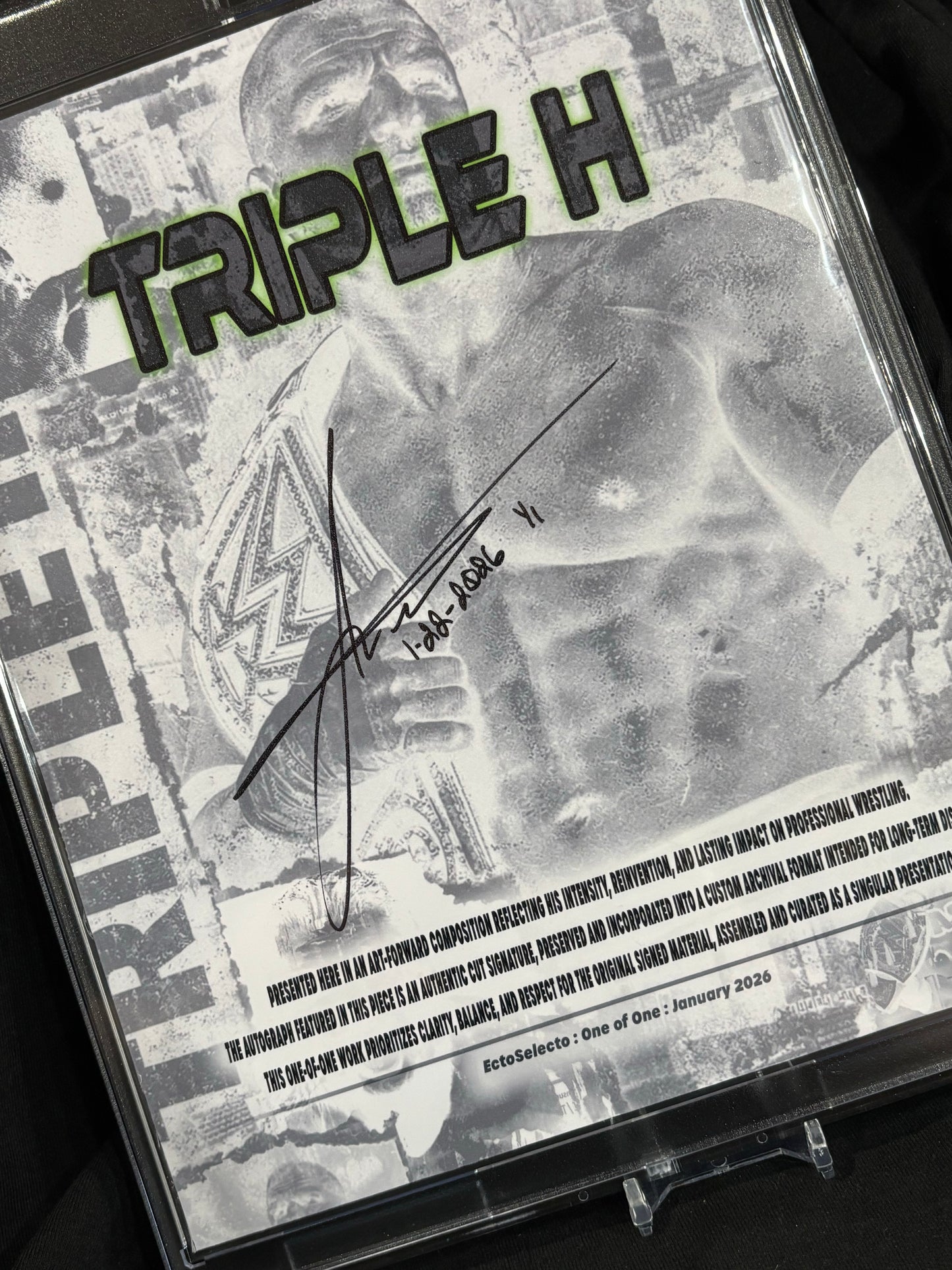 Triple H – “The Game” – 8×10 Cut Signature Art Piece (One of One)