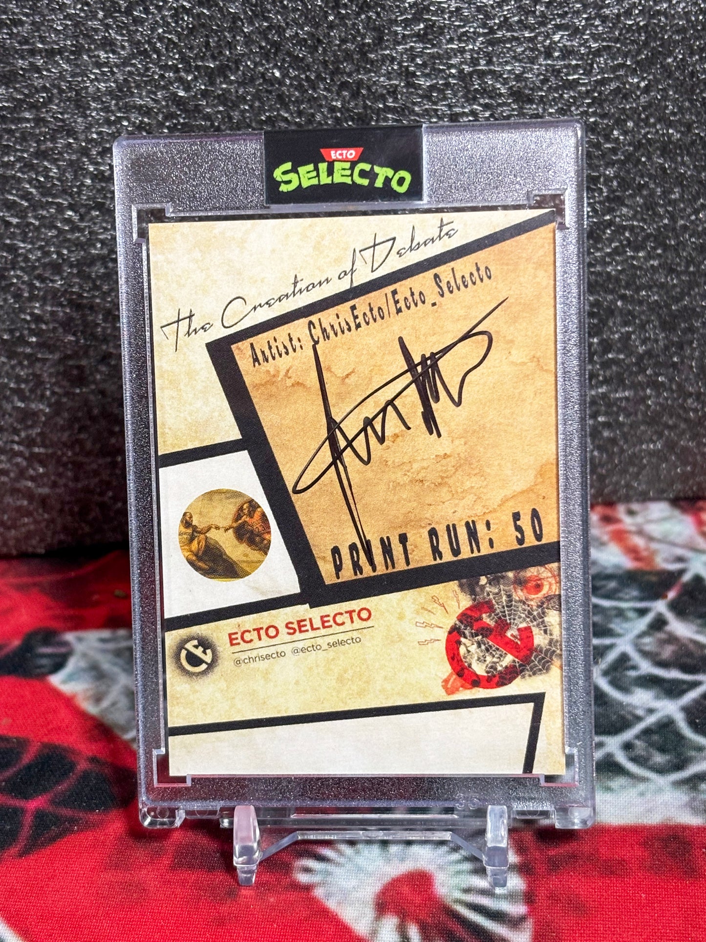 Michael Jordan x LeBron James Custom Card - "The Creation of Debate" - Ecto Selecto /50 - One Touch Case