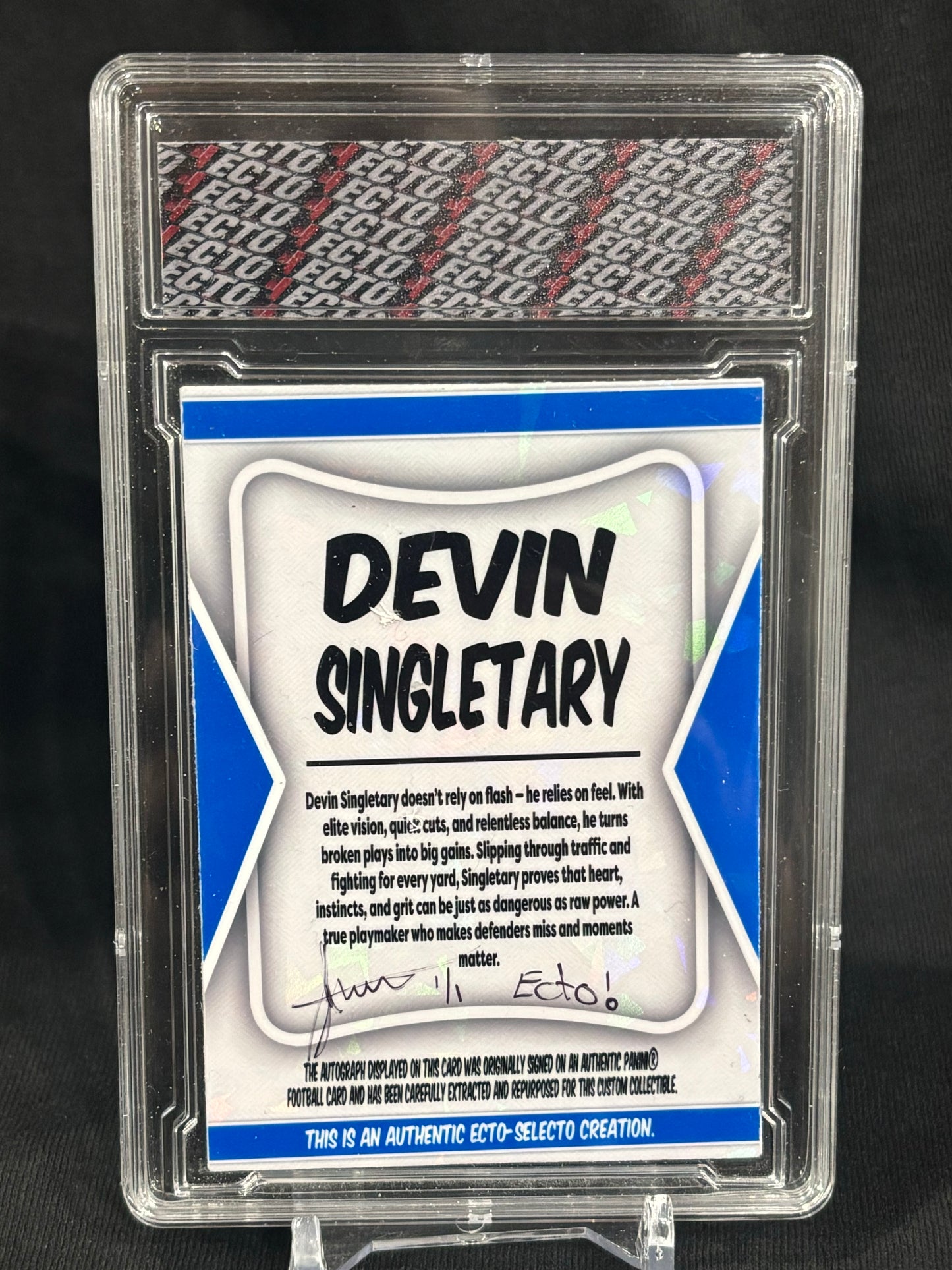 Devin Singletary – 1/1 Jersey Relic & Harvested Autograph – Ecto Selecto Custom Art Card