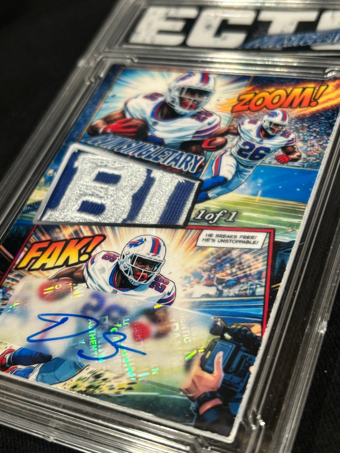 Devin Singletary – 1/1 Jersey Relic & Harvested Autograph – Ecto Selecto Custom Art Card