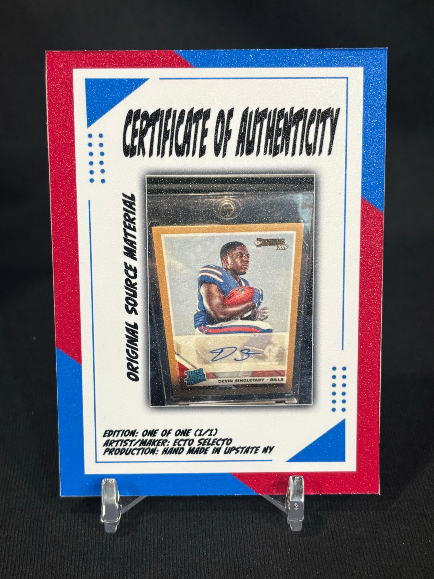 Devin Singletary – 1/1 Jersey Relic & Harvested Autograph – Ecto Selecto Custom Art Card