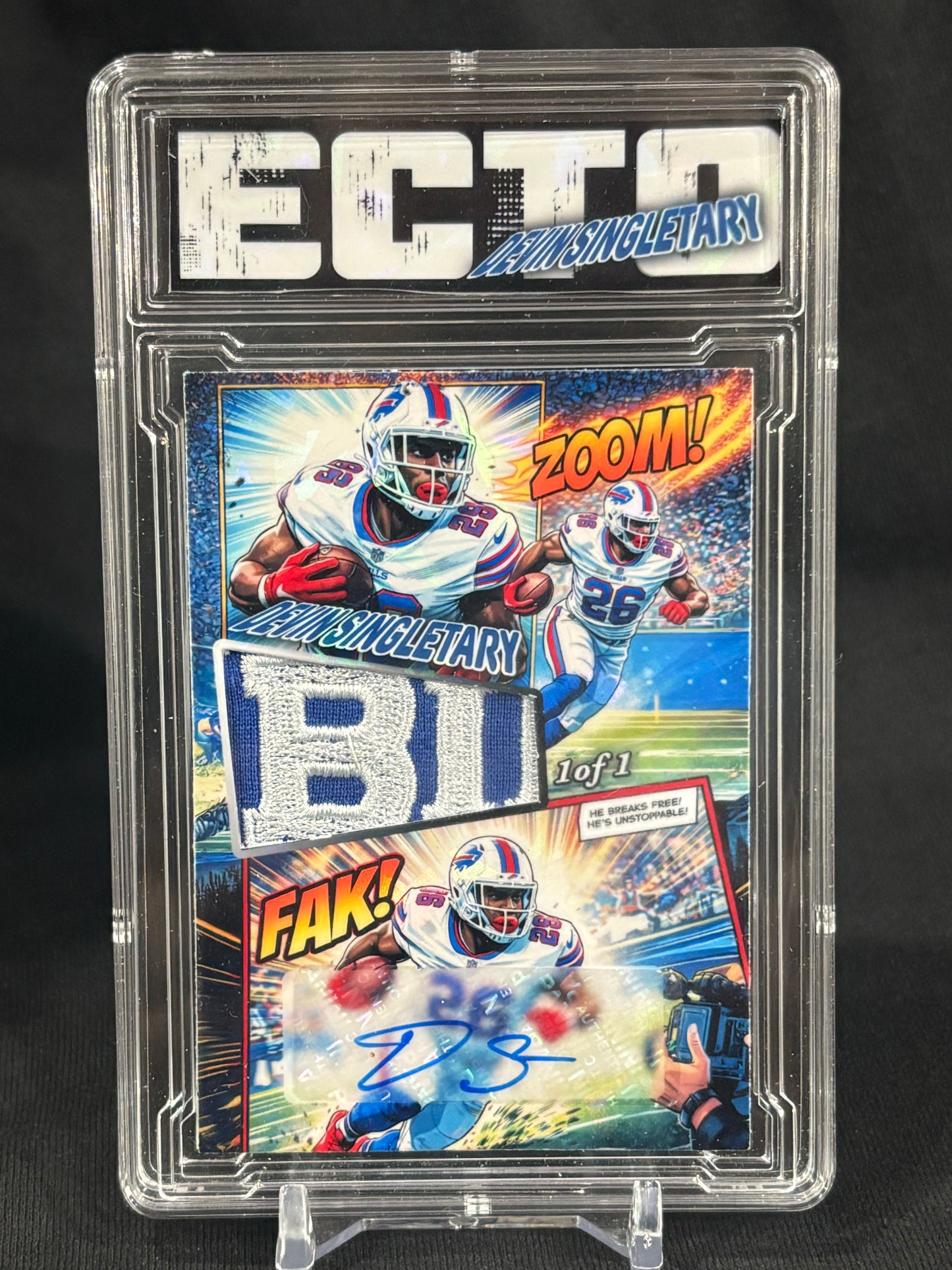 Devin Singletary – 1/1 Jersey Relic & Harvested Autograph – Ecto Selecto Custom Art Card