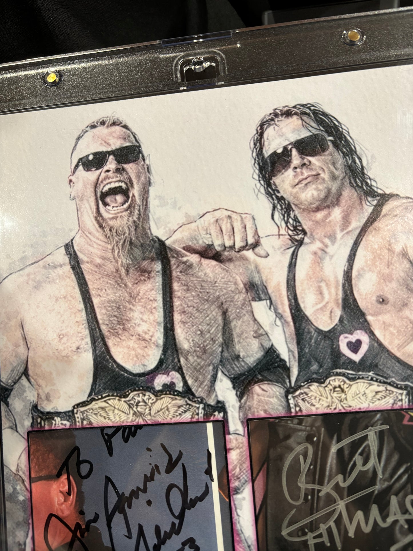Bret Hart & Jim “The Anvil” Neidhart — Hart Foundation — Dual Cut Signature 8×10 (1/1)
