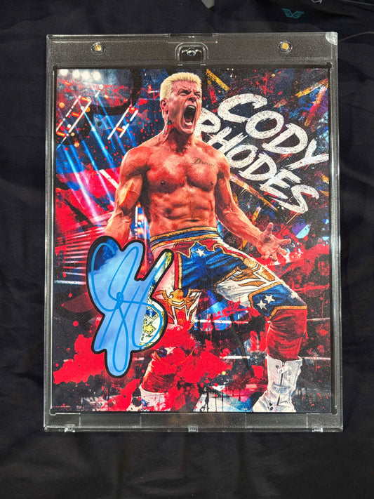 Cody Rhodes — One-of-One Cut Signature Art Display (8×10 Custom Build)