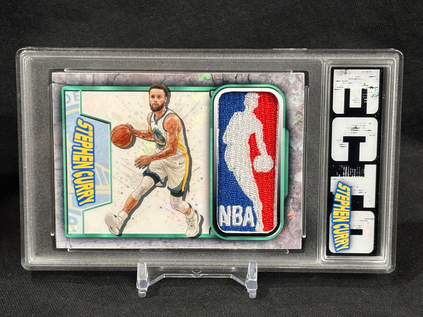 Steph Curry – Custom Watercolor “Logo Relic Series” – Gold / Silver / Verdant Metal Editions