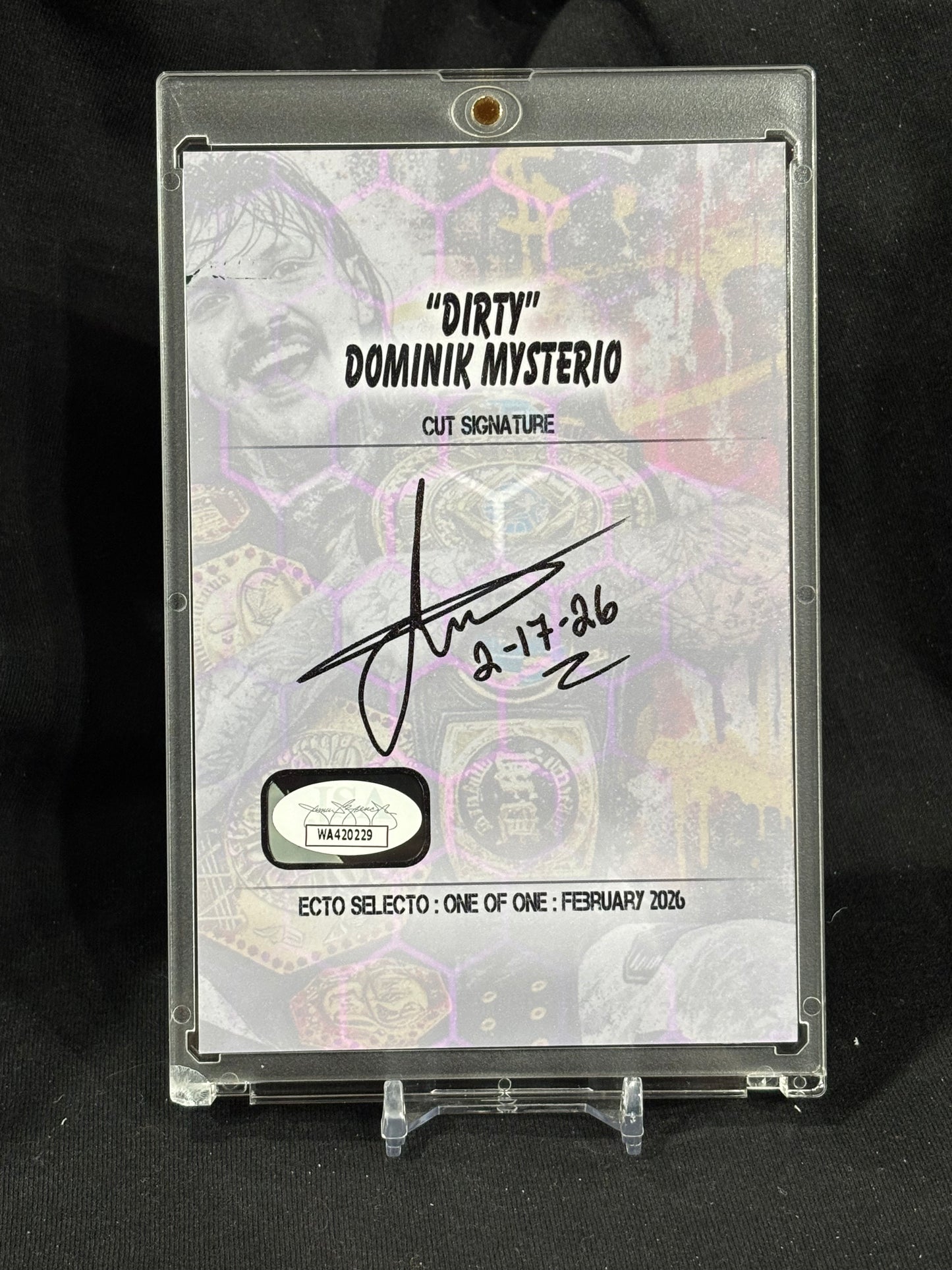 Dominik Mysterio – "Dirty Dom Heel Champion" – JSA Cert (Ecto Selecto 4x6 Cut Signature 1/1)