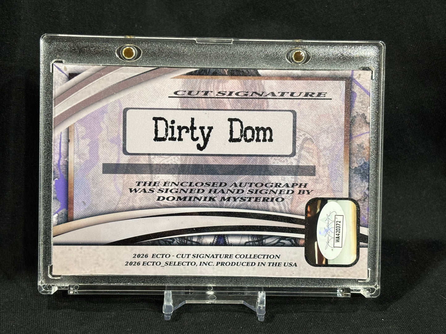 Dominik Mysterio – “Dirty Dom” – (Ecto Selecto Cut Signature 3.5x5)