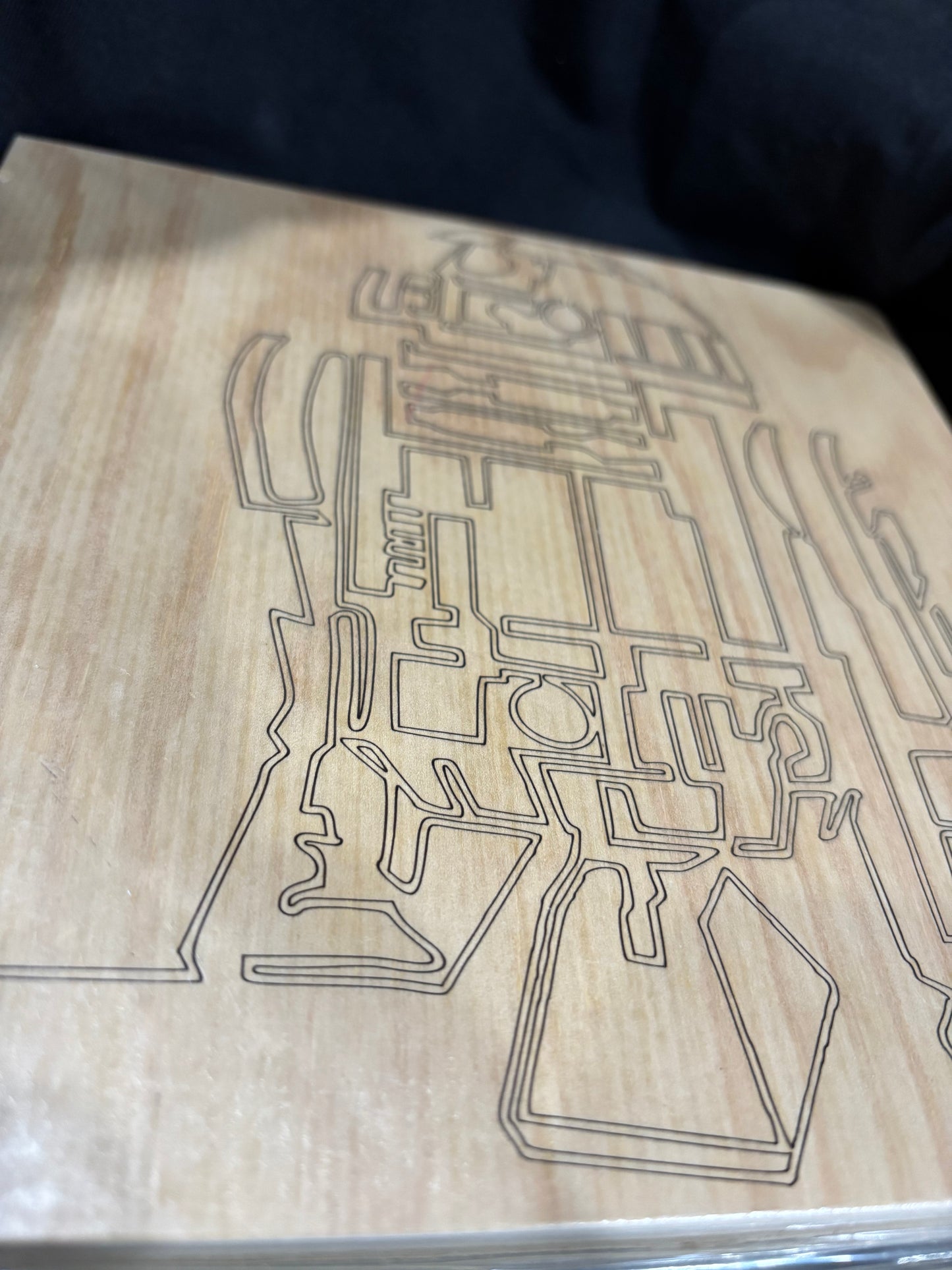 R2-D2 – “Linework Engraving” – (Laser Engraved 8x8 Wood Plaque)