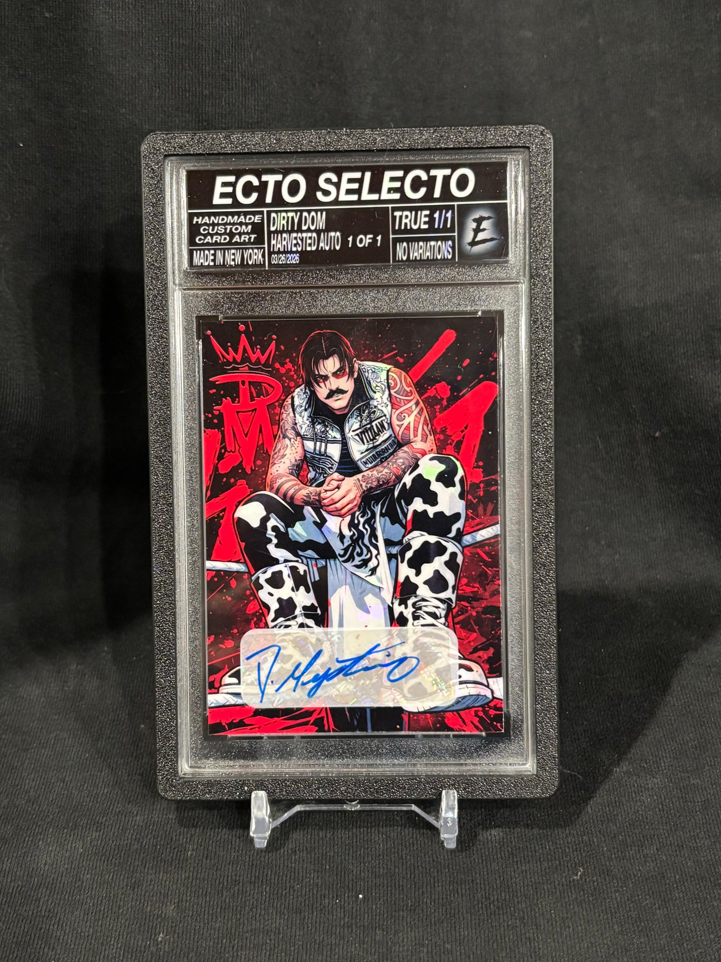 Dirty Dom – “Cowhide Villain” – (Ecto Selecto 1/1 Cut Signature Art Card)