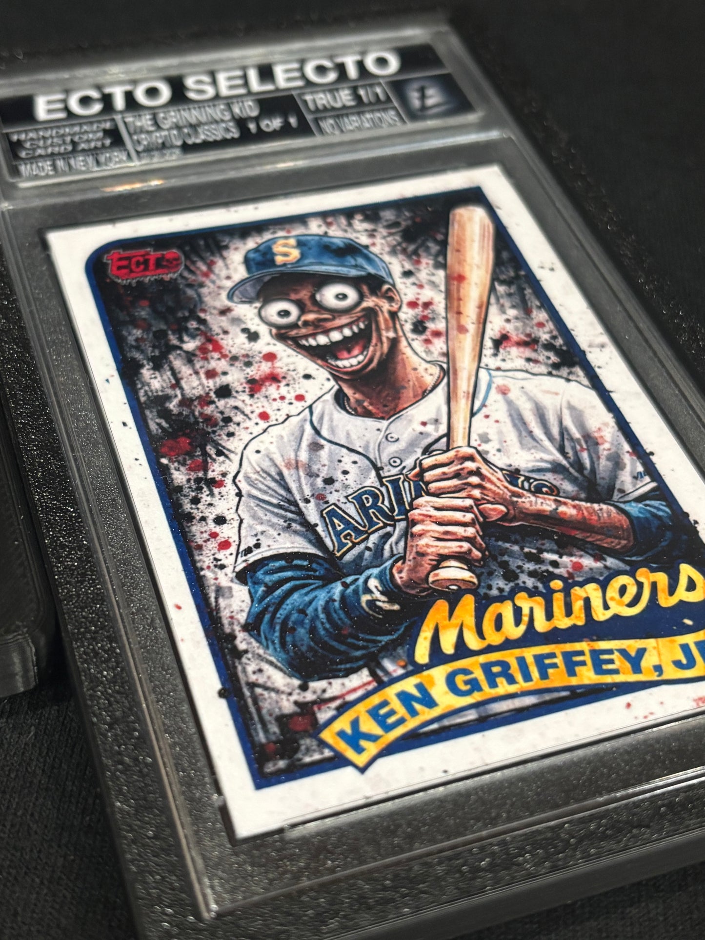 Ken Griffey Jr. – “The Grinning Kid” – (Cryptid Classics 1/1 Slabbed Art Card)