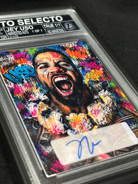 Jey Uso – “Street War Cry” – 1/1 Harvested Auto (Ecto Selecto Custom Card 2.5x3.5)