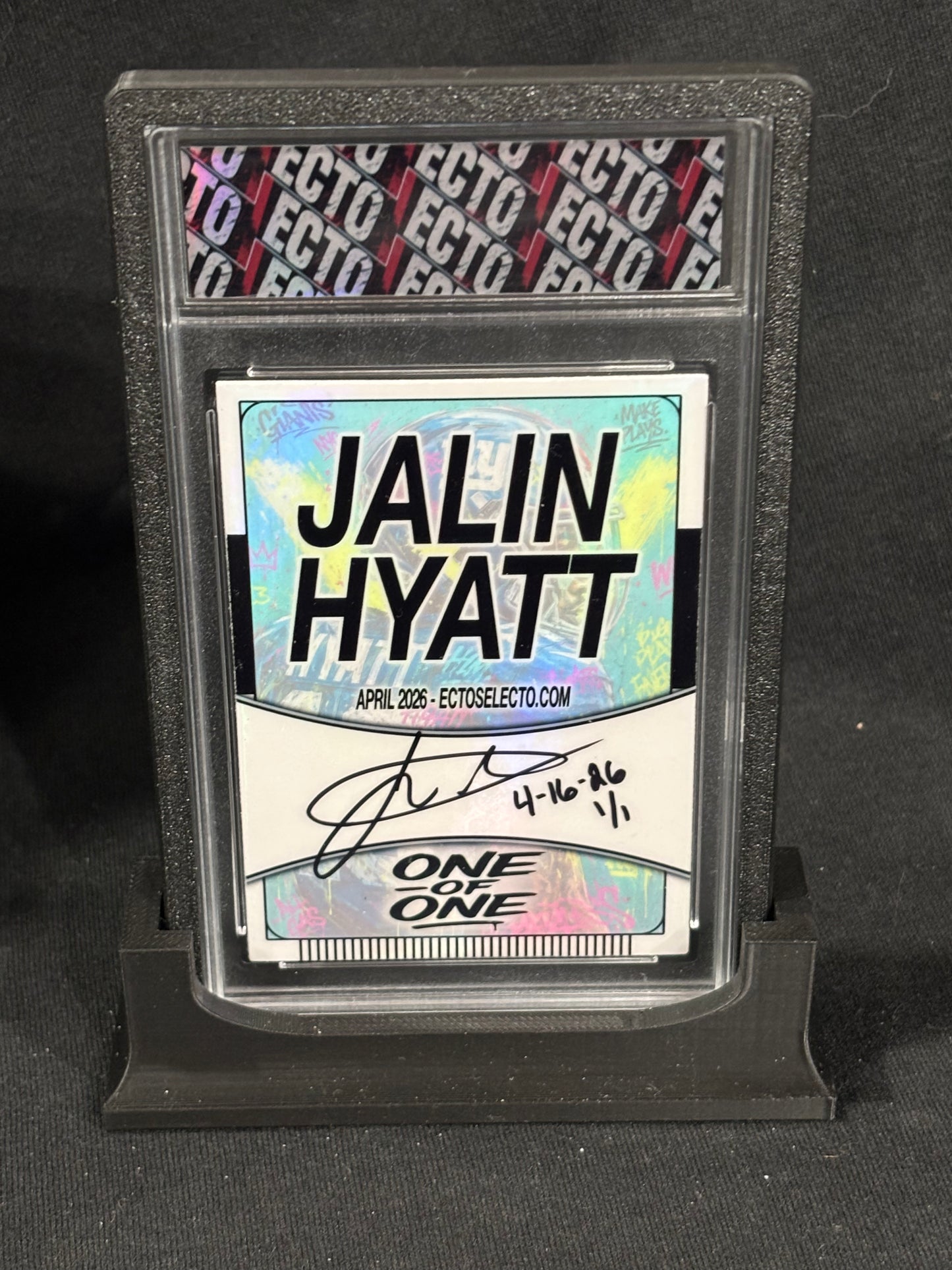 Jalin Hyatt – “Signal Burst” – (Ecto Selecto 2.5x3.5 Cut Signature Card)